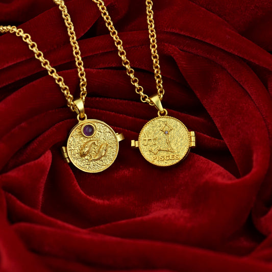 Golden Pisces Nakshtra Photo Locket