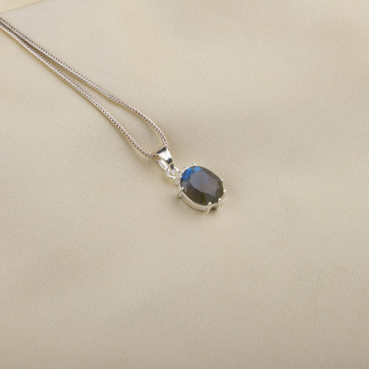 Labradorite Pendant with Chain