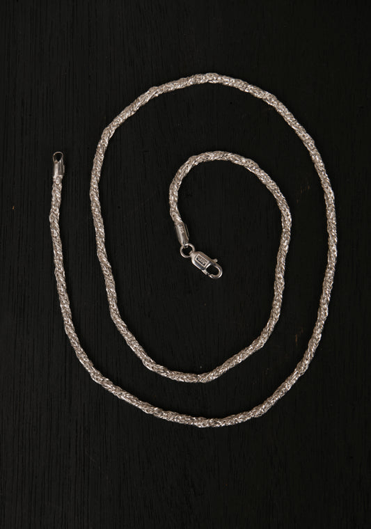 Woven Rope Silver Chain