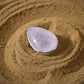 Natural Rose Quartz Tear Drop Silver Ring