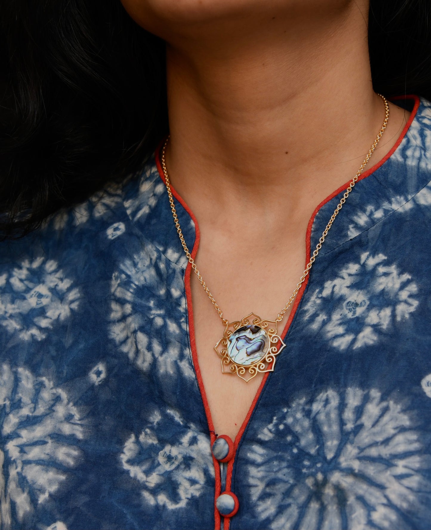 Blue Lagoon Abalone Pendant Set