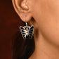 Black Beauties Butterflies Silver Earrings