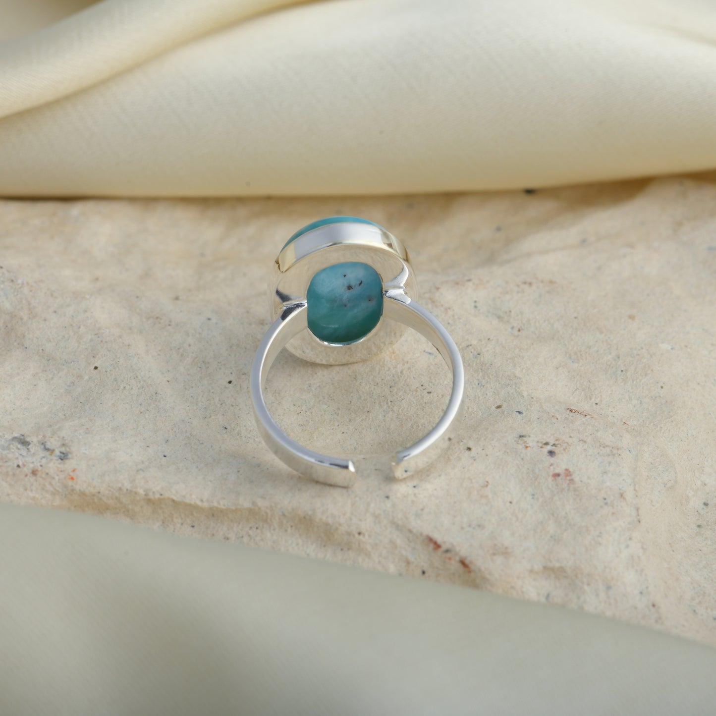 Oval Larimar Silver Stone