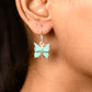 Turquoise Twist Babies Silver Butterfly Earrings