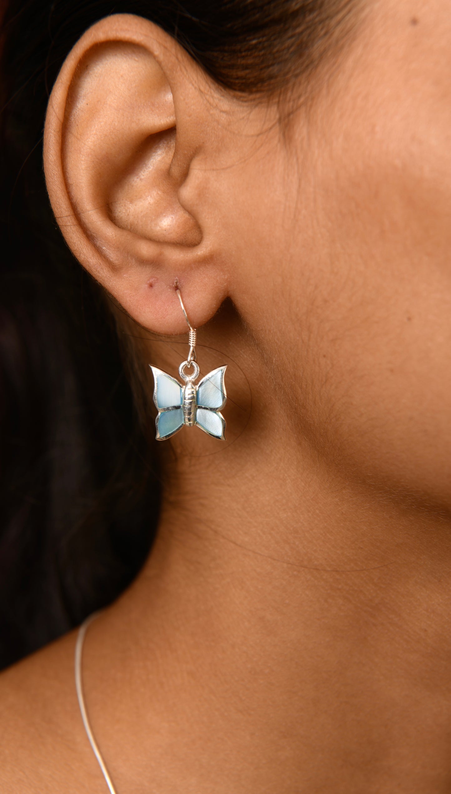 Water Babies Silver Butterfly Earrings