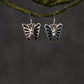 Black Beauties Butterflies Silver Earrings