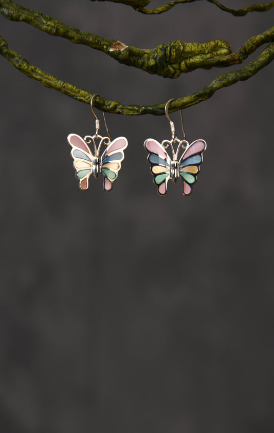 Flirty Butterflies Silver Earrings