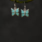 Turquoise Twist Babies Silver Butterfly Earrings