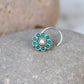 Aura Green Silver Nose Pin