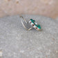Aura Green Silver Nose Pin