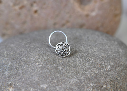 Celtic Round Silver Nose Pin