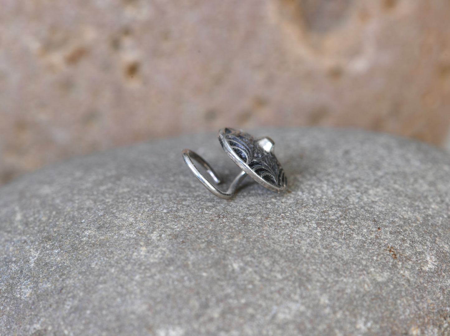 Rangoli Silver Nose Pin