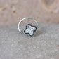 Clover Leaf Zirconia Silver Nose Pin