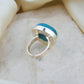 Teal Horizon Round Chrysocolla Silver Ring