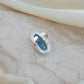 Sea Whisper Natural Aquamarine Stone Silver Ring