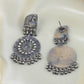 Hibiscus Silver Peacock Earrings