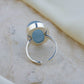 Ocean Mist Natural Aquamarine Oval Silver Pendant