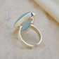 Aqua Drop Natural Aquamarine Silver Ring