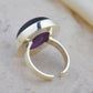 Majestic Natural Amethyst Oval Silver Ring