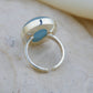 Aqua Halo Natural Aquamarine Silver Ring