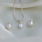 Pearl Bud Minimal Pearl Pendant Set