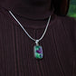 Ruby Zoisite Silver Rectangle Pendant