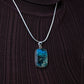 Silver Azurite Rectangle Pendant