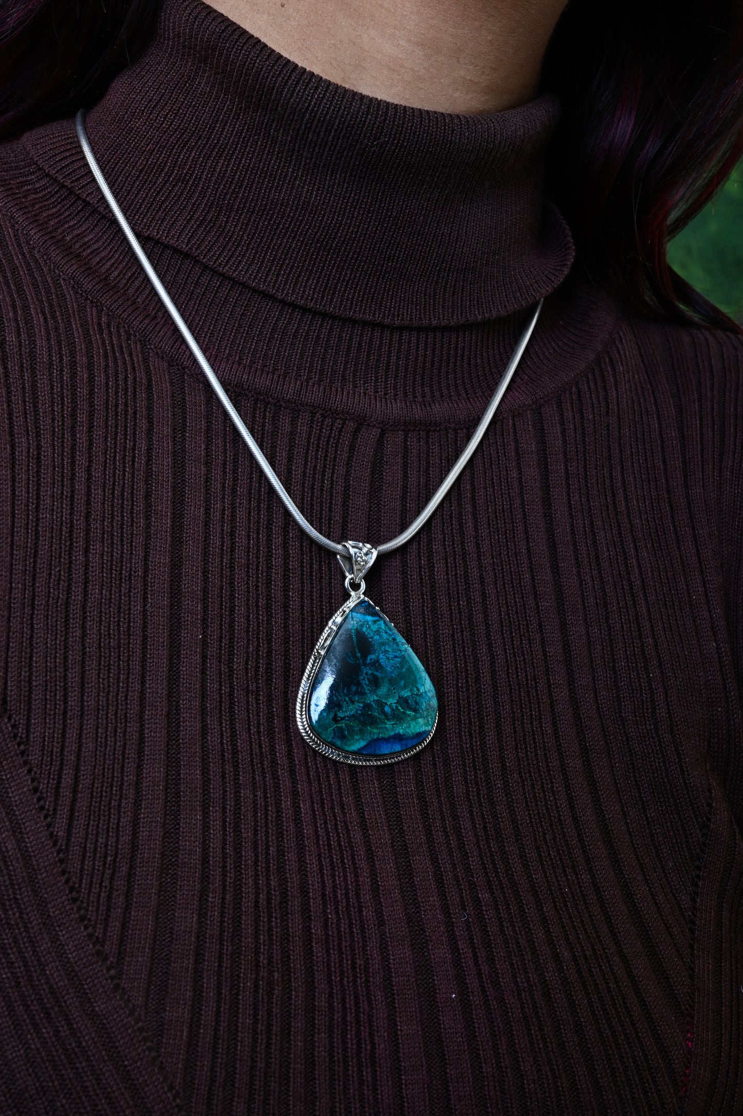 Oceanic Agate Drop Pendant