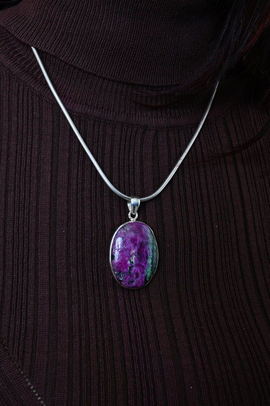 Ruby Zoisite Oval Pendant(2)