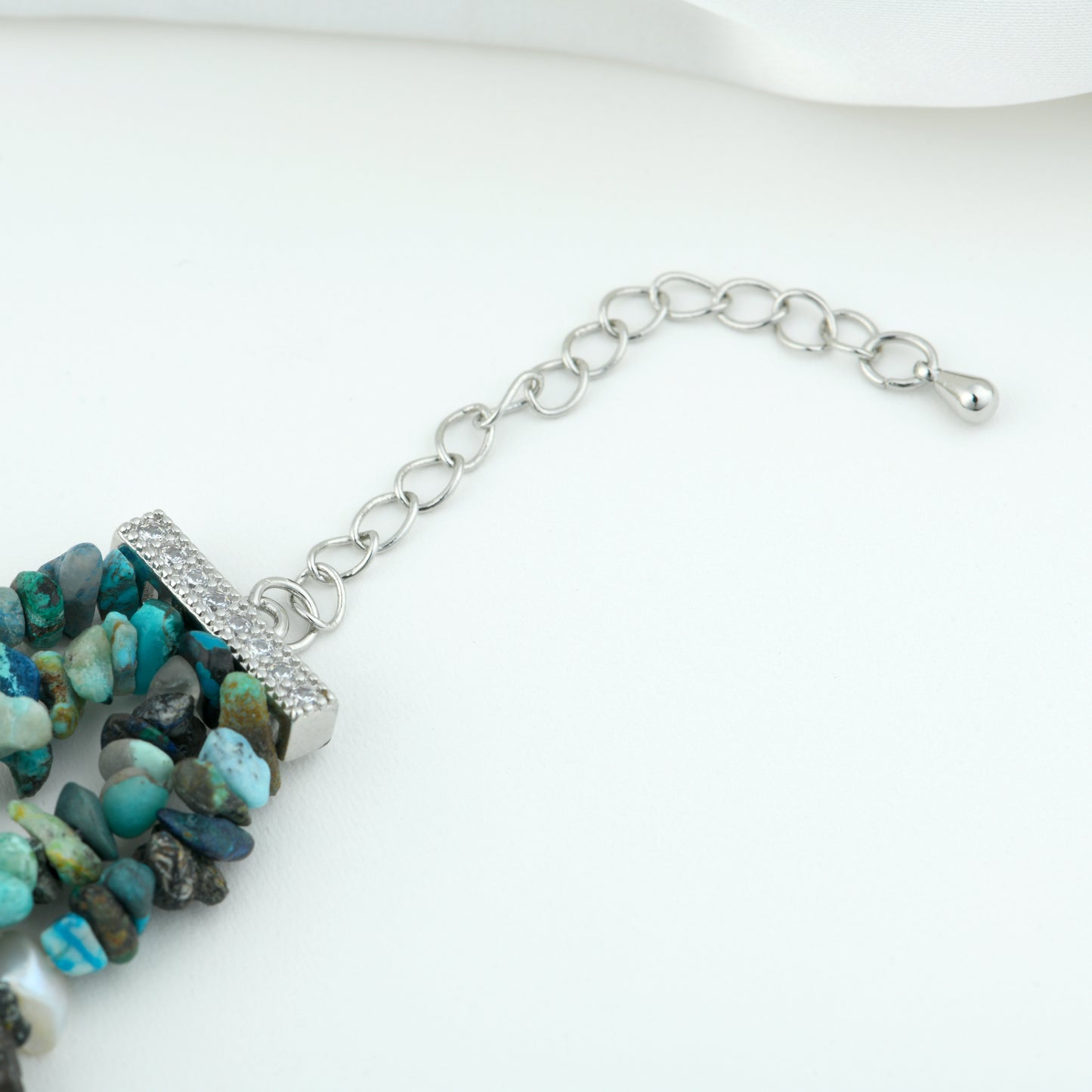Freshwater Pearl  Chrysocolla Bracelet