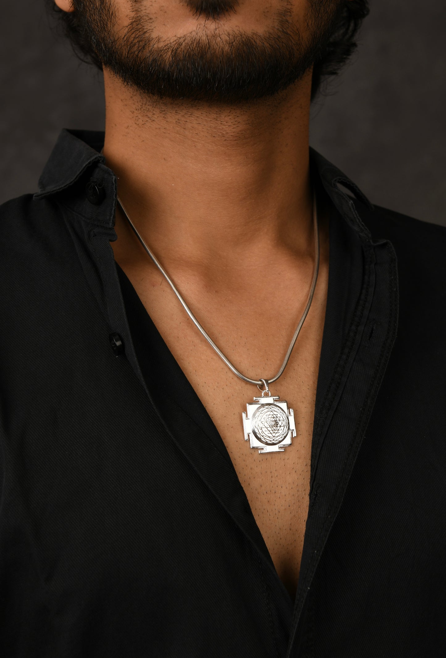 Sri Yantra Silver Pendant