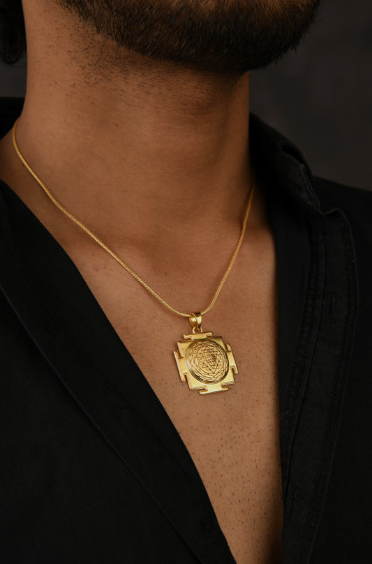 Sri Yantra Gold Plated Pendant