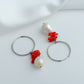 Pearl Coral Drops In Silver Rings