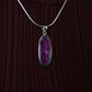 Oval Ruby Zoisite Silver Pendant