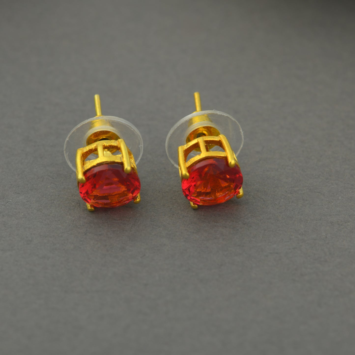 Red Wine Ruby Studs