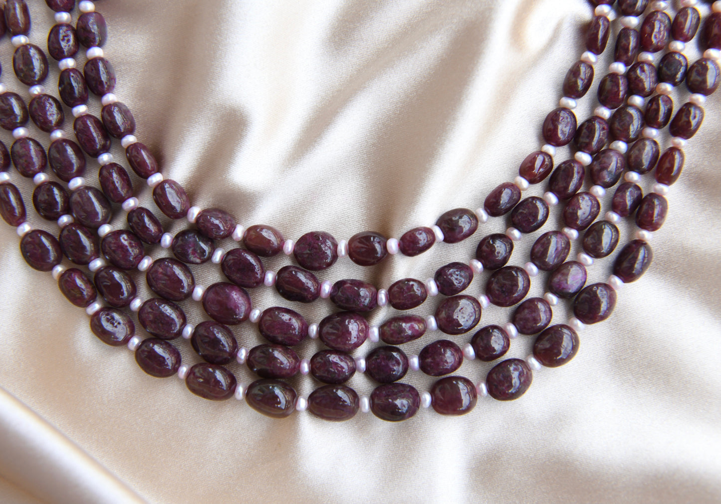 Ruby Pearl Multi Layered Necklace