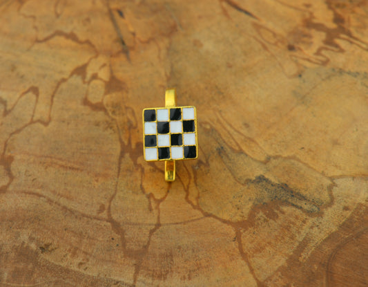 Checkmate Gold Plated Silver Clip-On Nose Pin
