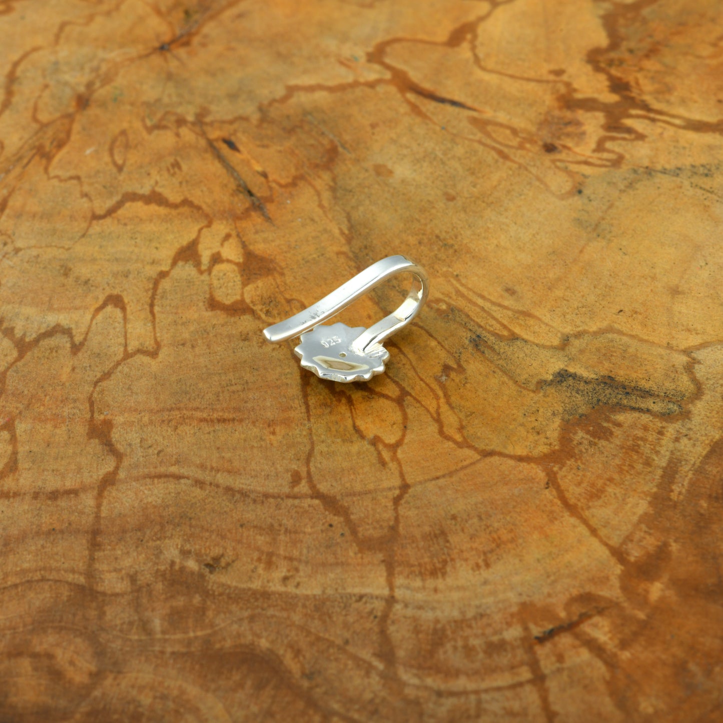 Sun Flower Spark  Silver Meena Clip On Nose Pin