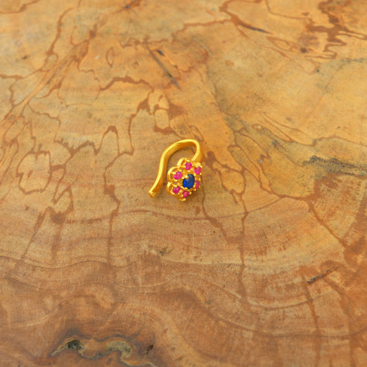 Madhu Malti Clip On Gold Plated Silver Nose Pin