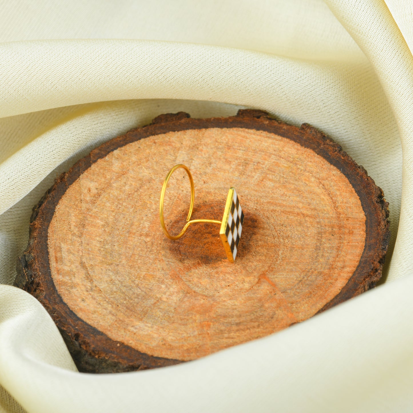 Checkmate Charm Gold Plated Silver Nose Pin