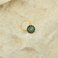 Sunflower Spark Meena Gold Plated Silver Nose Pin
