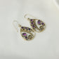 Designer Amethyst Silver Necklace Set In Silver
