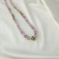 Designer Amethyst Silver Necklace Set In Silver