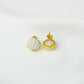 White Lotus Natural Stone Gold Plated Silver Set
