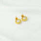 White Lotus Natural Stone Gold Plated Silver Set