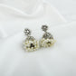 HIbiscus Silver Jhumki With Pearl Tassels