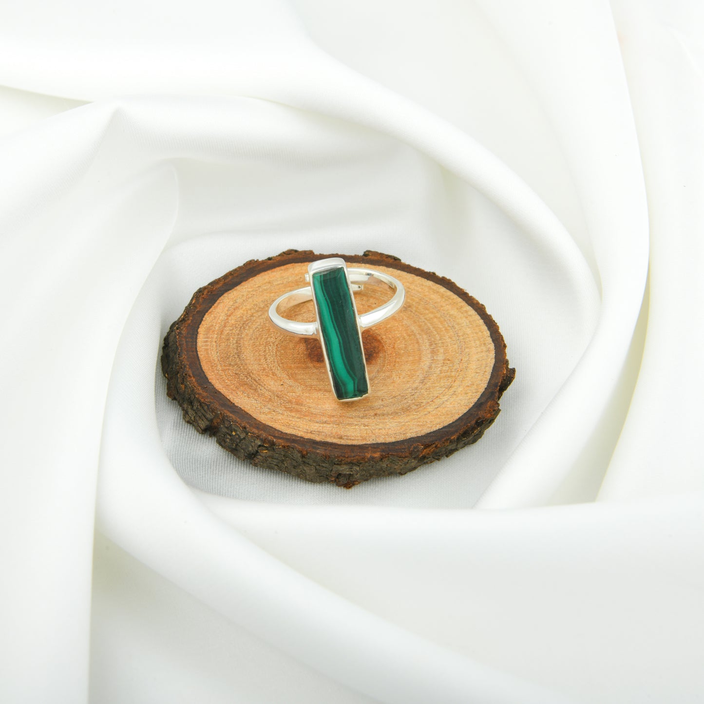 Malachite Delicate Adjustable Ring