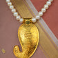 The Paisley Gold Plated Silver Pearl Necklace