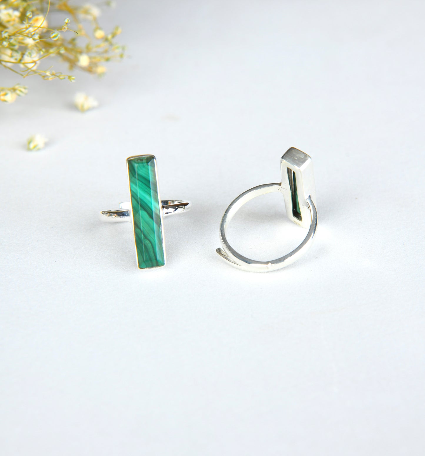 Malachite Delicate Adjustable Ring