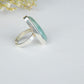 Natural Aquamarine Silver Drop Ring